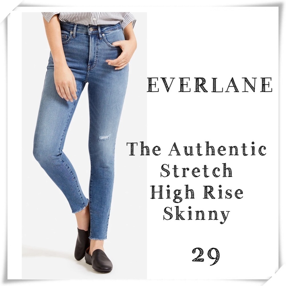 Everlane The Authentic Stretch High Rise Ankle Skinny Jean light Washed